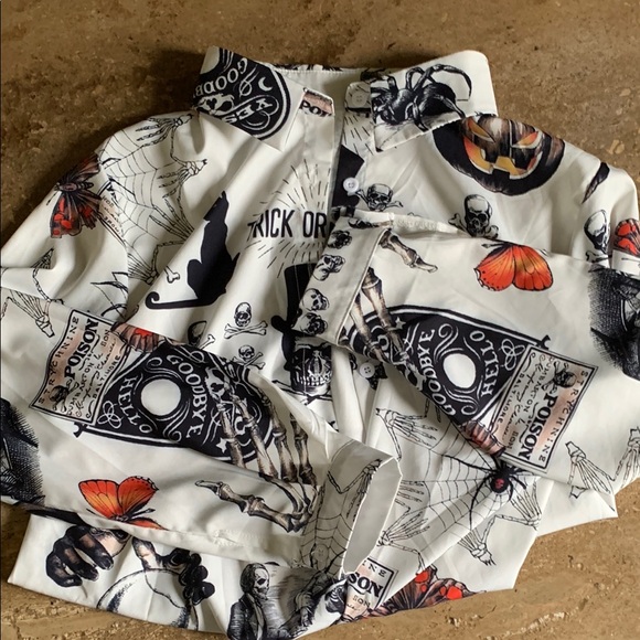 Tops - Halloween Themed Button-Up Shirt